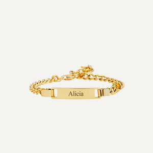 Pulsera Grabada con Piedra de Nacimiento y Nombre de tu Hijo