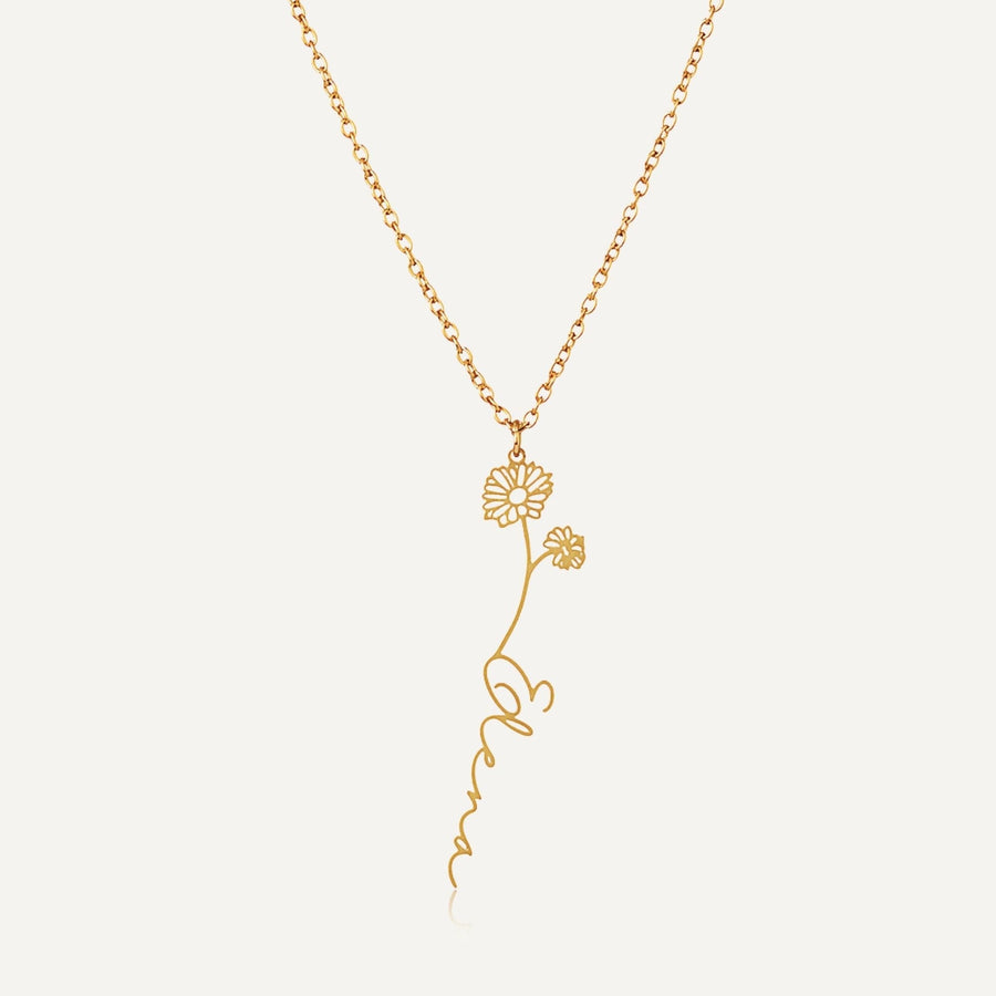 Gepersonaliseerde Geboortebloem Ketting
