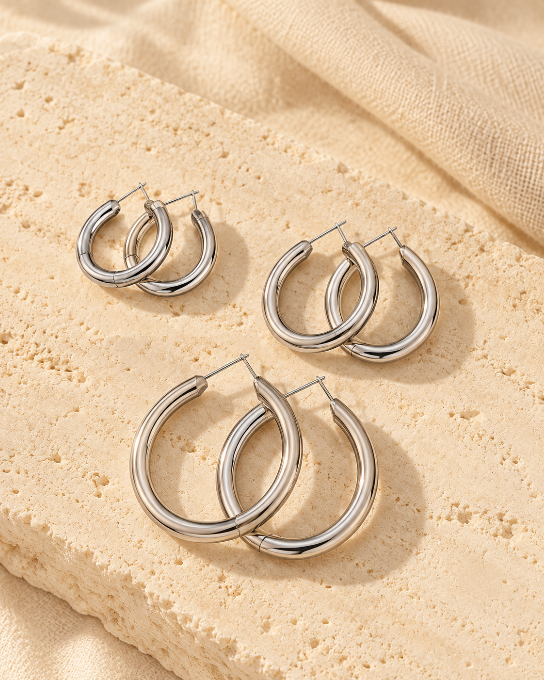 BIYO Gladde hoops groot / Zilver – productrender