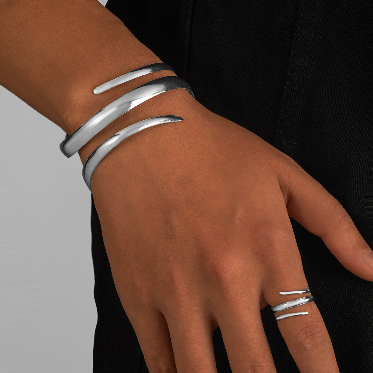 Drielijns Armband en Ring Set