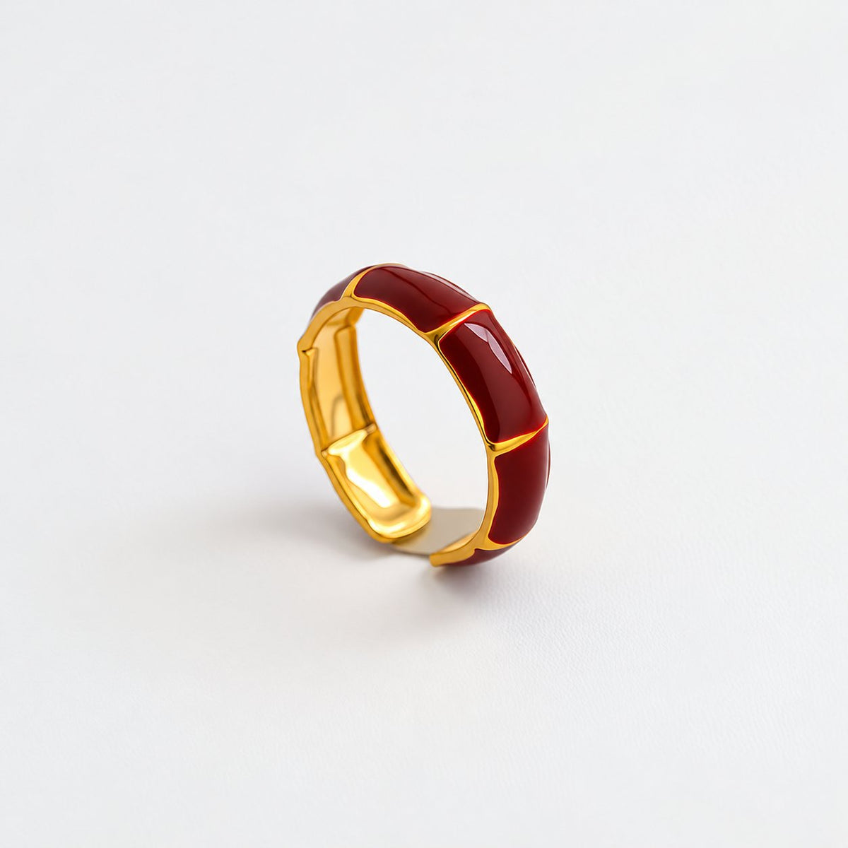 Emaille Ring Bordeaux – Smalle band