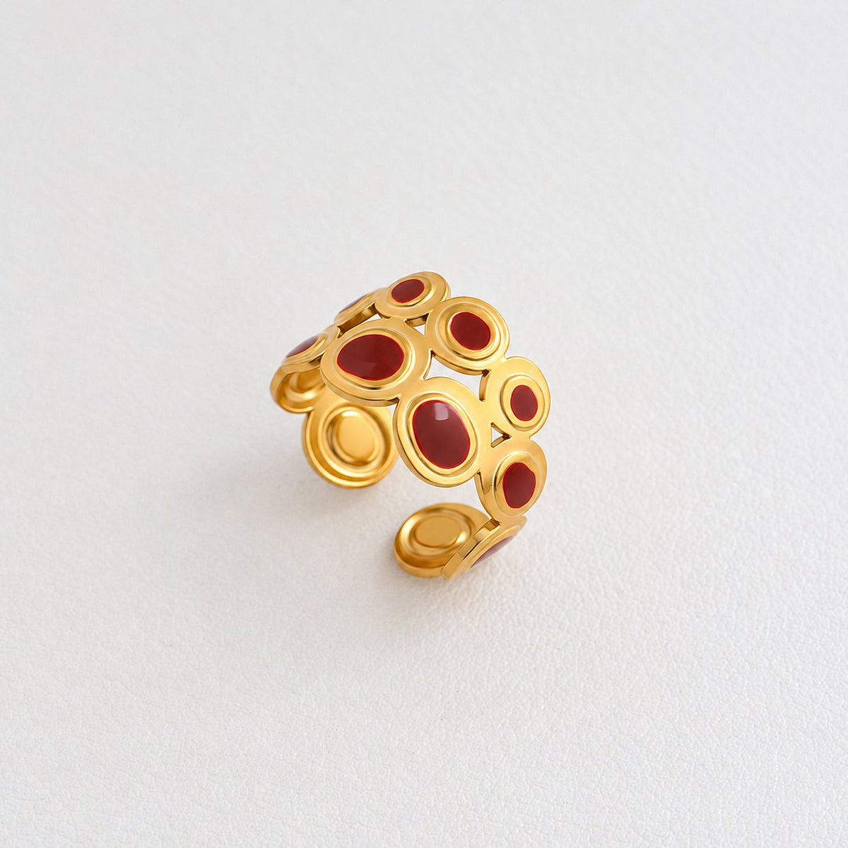 Emaille Ring Bordeaux – Stippen