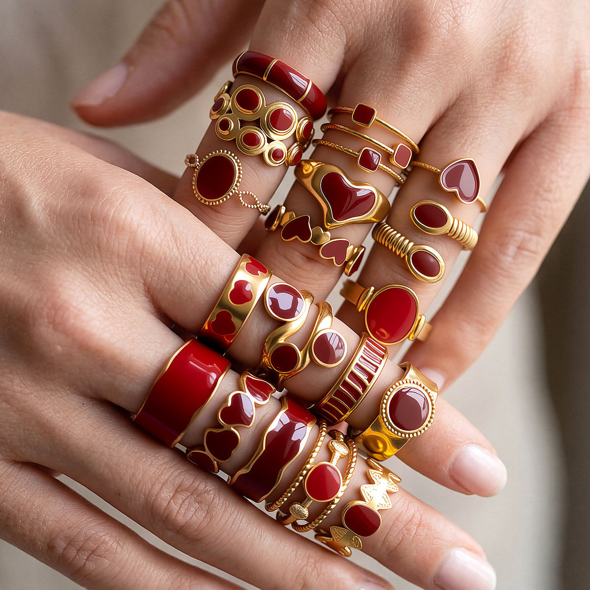 Emaille Ring Bordeaux
