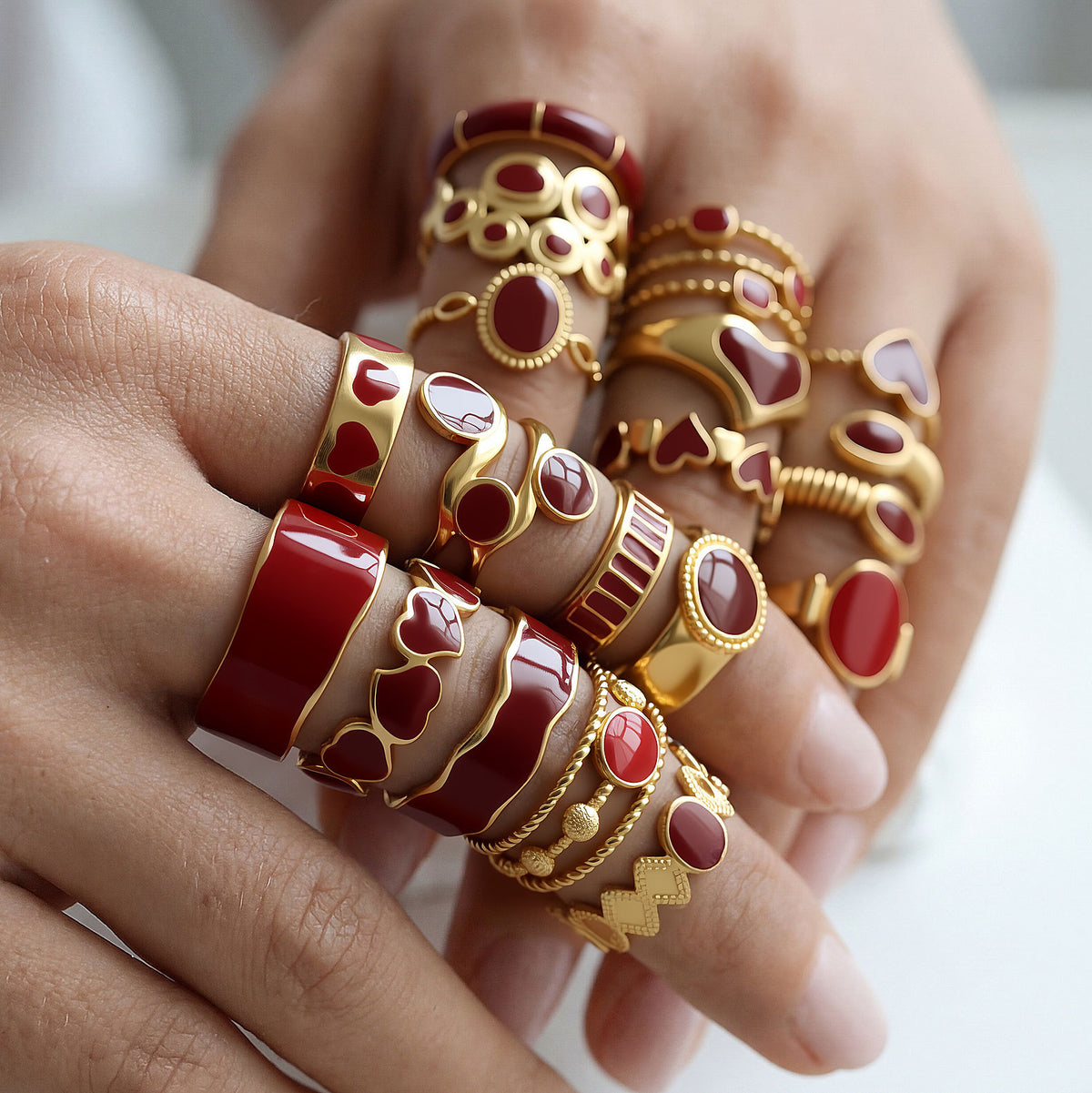 Emaille Ring Bordeaux