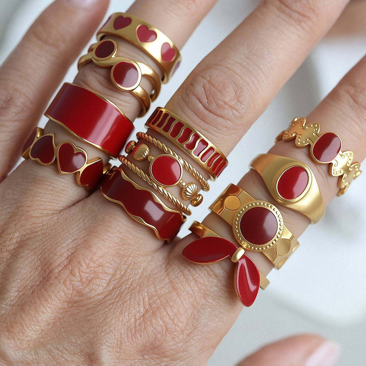 Emaille Ring Bordeaux