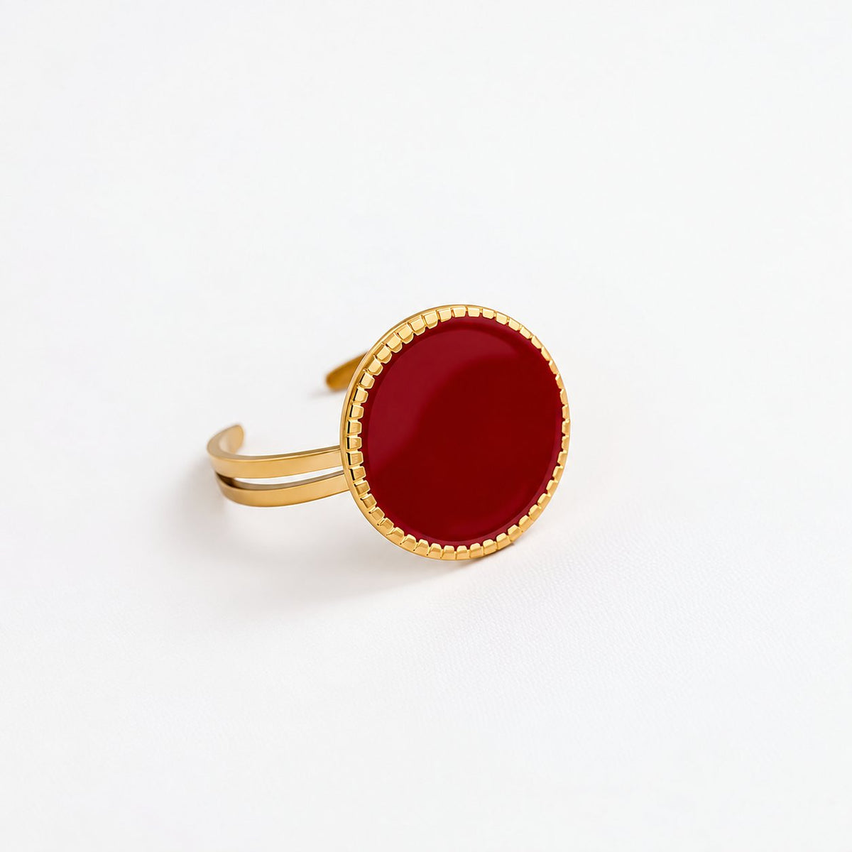 Emaille Ring Bordeaux – Rond