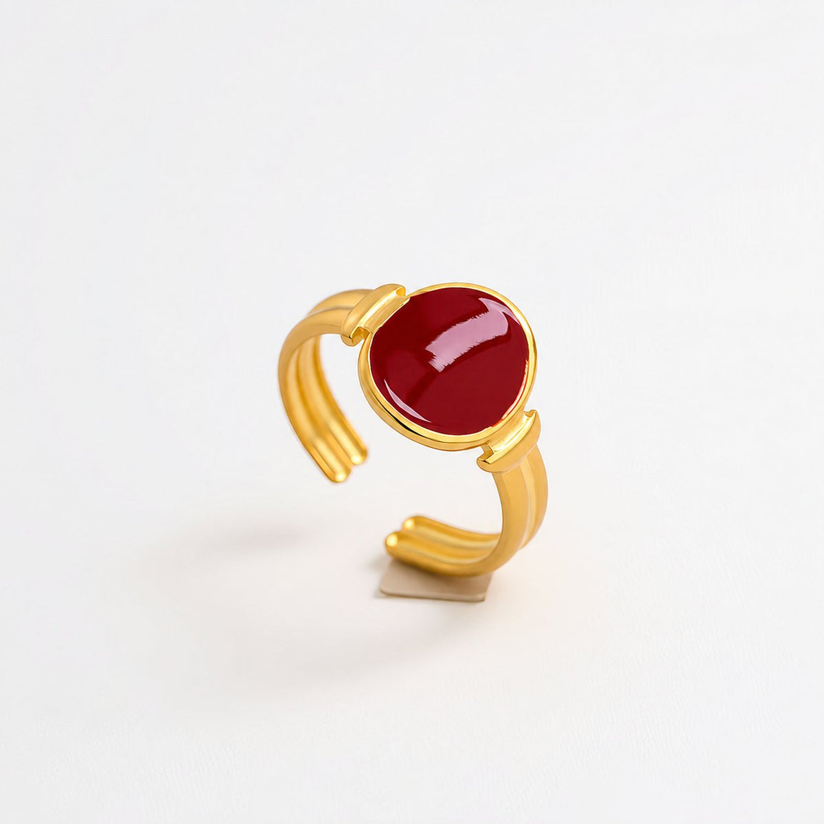 Emaille Ring Bordeaux – Ovaal