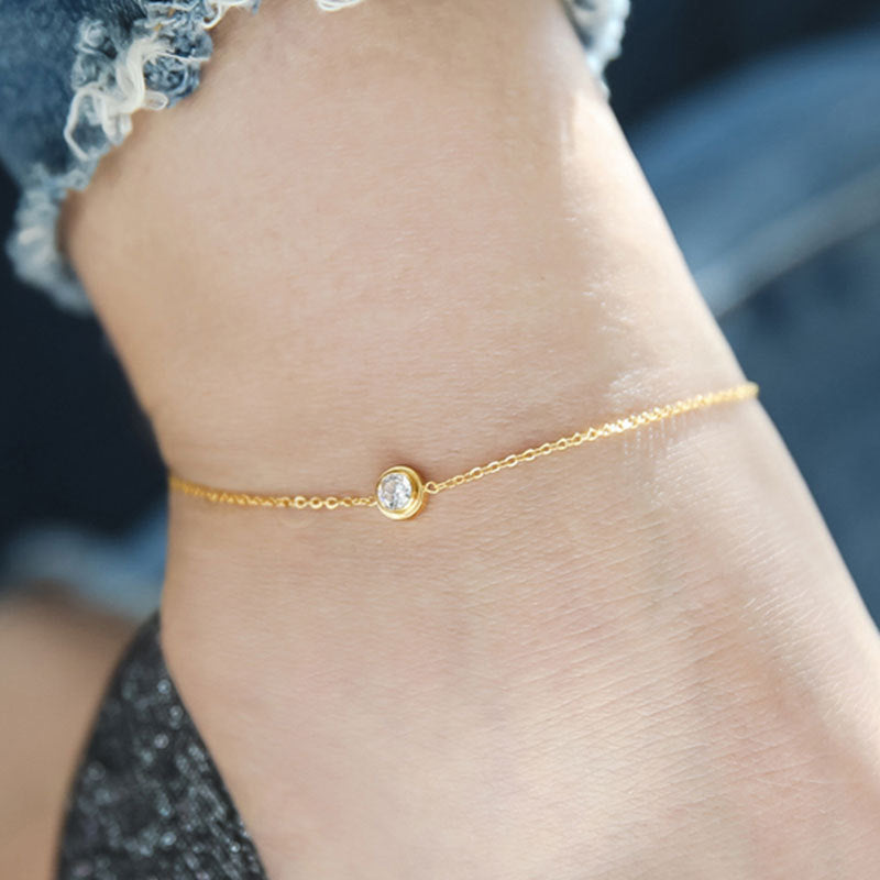 Tobillera en color oro – una piedra