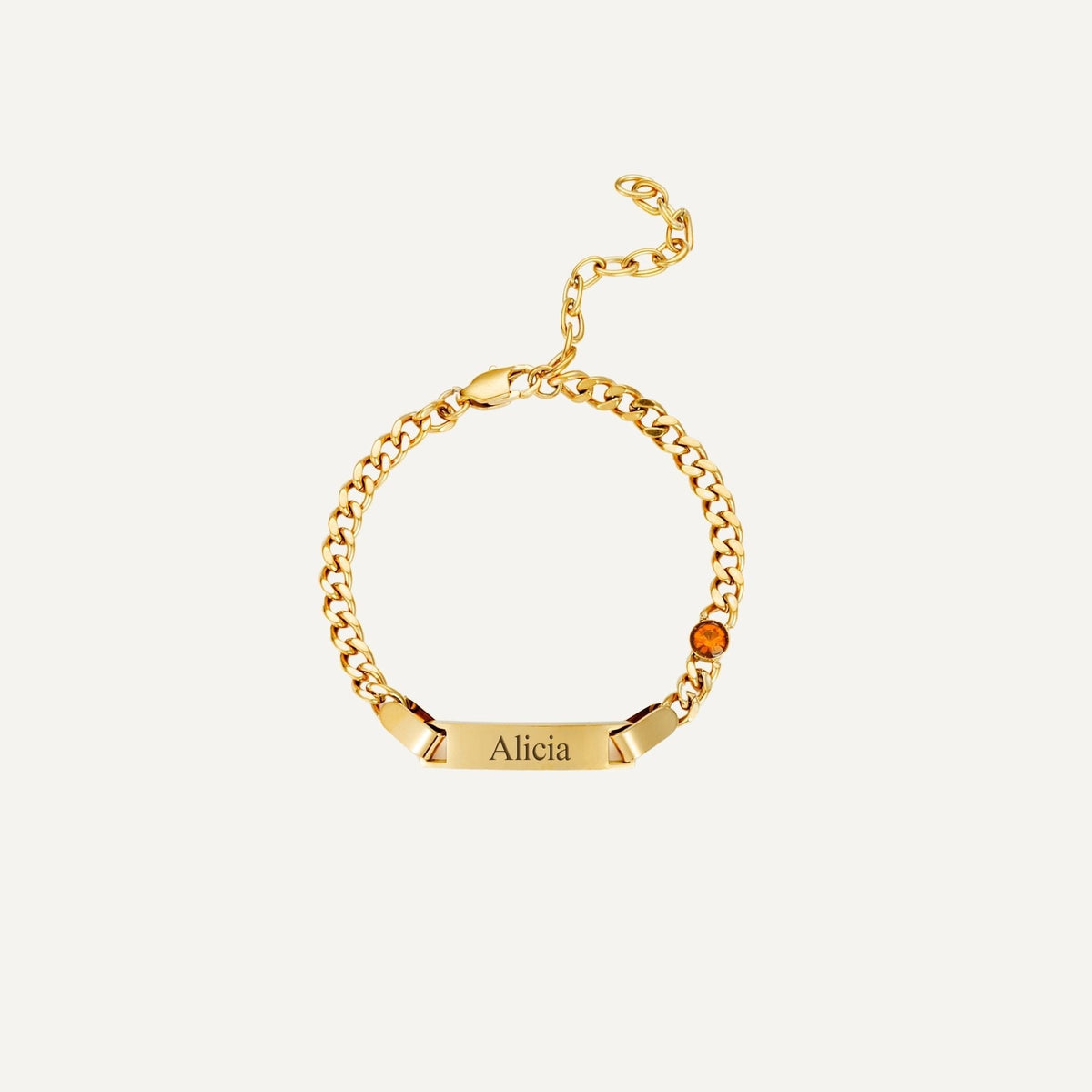 Gegraveerde Armband met Geboortesteen en Naam van Kind