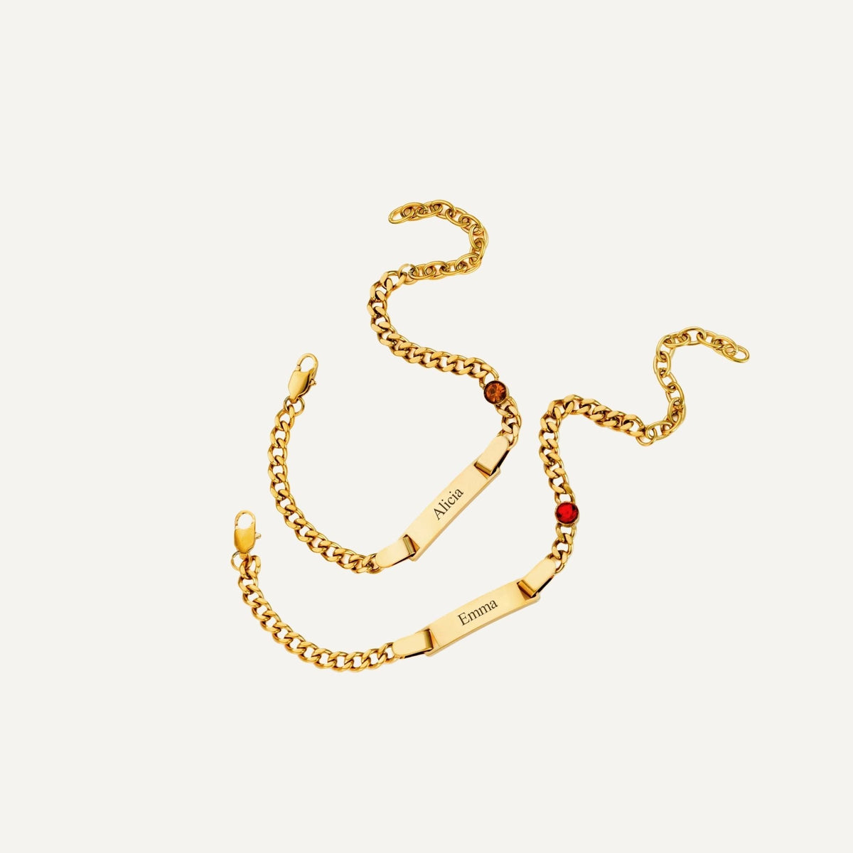 Gegraveerde Armband met Geboortesteen en Naam van Kind