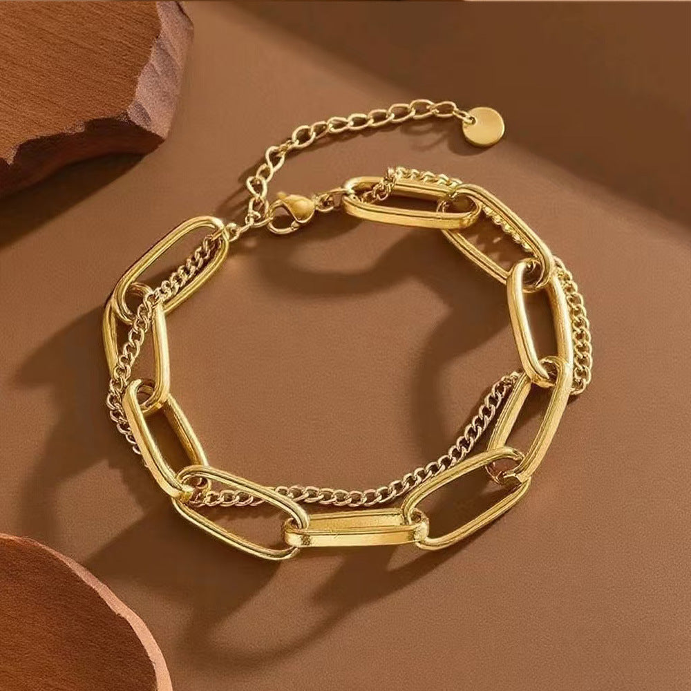 Gelaagde Armband – Grove schakel