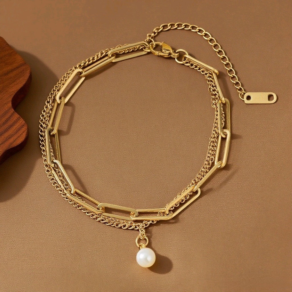 Gelaagde Armband – Parels drielaags
