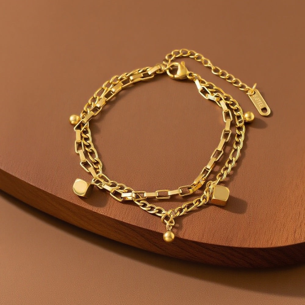 Gelaagde Armband – Vierkante schakel