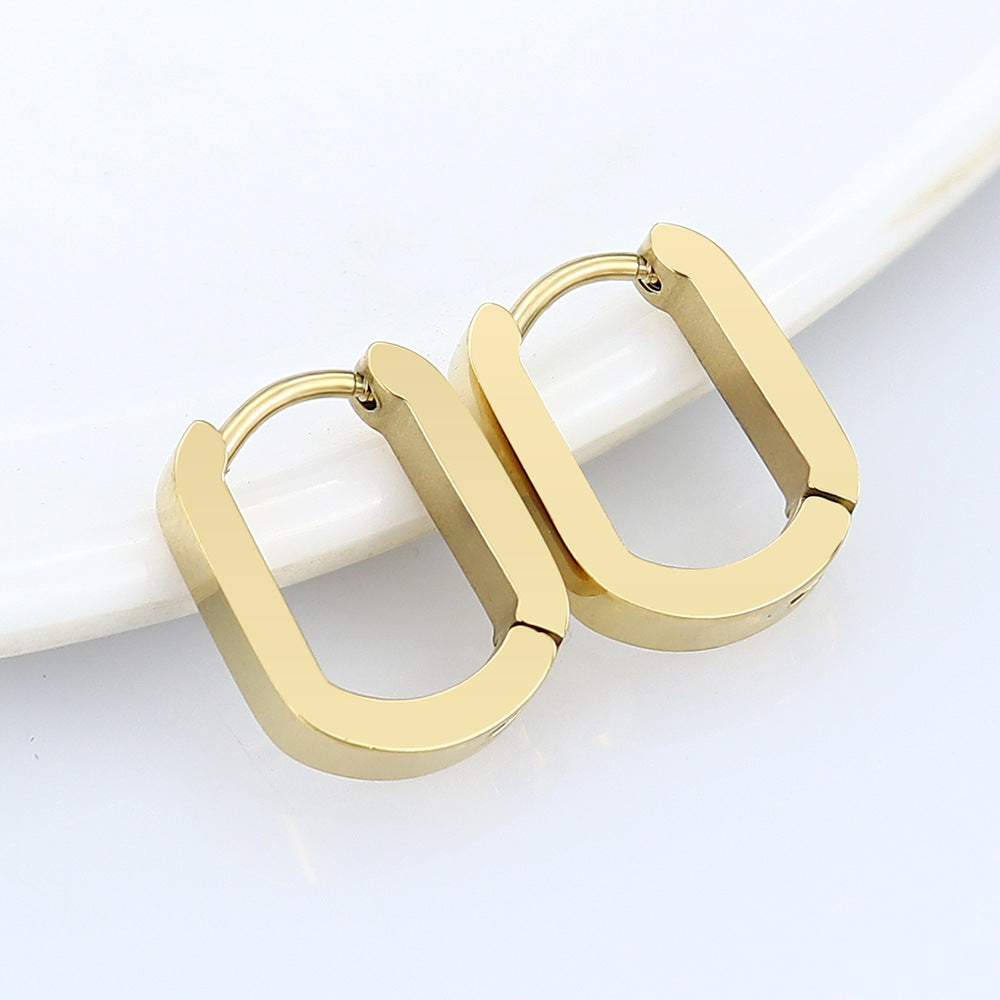 Geometrische Oorringen – U-vorm / Goud