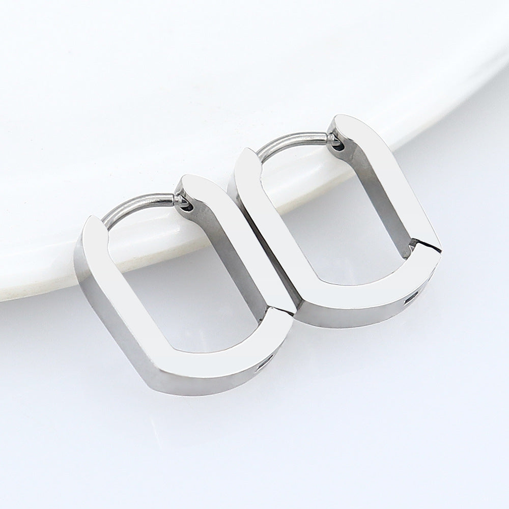 Geometrische Oorringen – U-vorm / Zilver