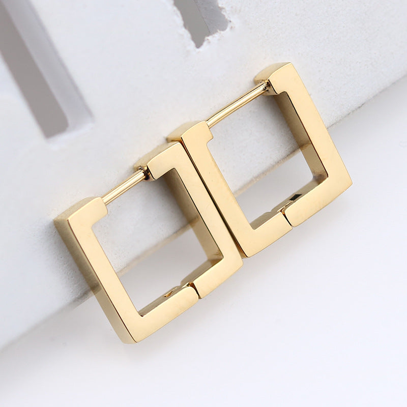 Geometrische Oorringen – Vierkant / Goud