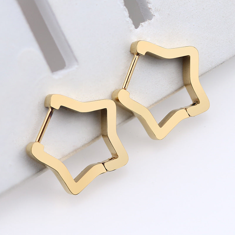 Geometrische Oorringen – Ster / Goud