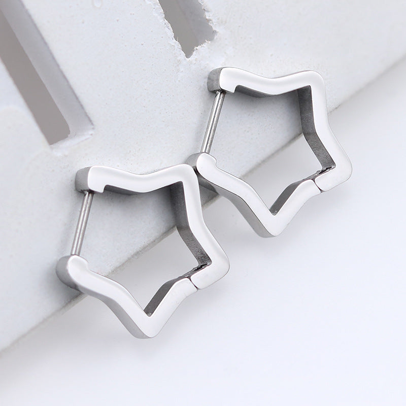 Geometrische Oorringen – Ster / Zilver
