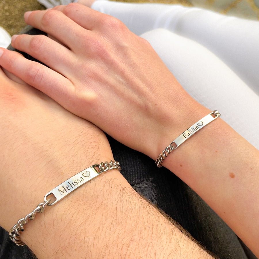 Gepersonaliseerde armbanden voor koppels met gravure