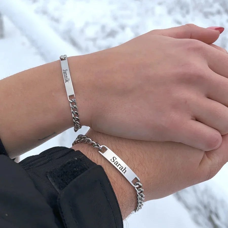 Gepersonaliseerde armbanden voor koppels met gravure