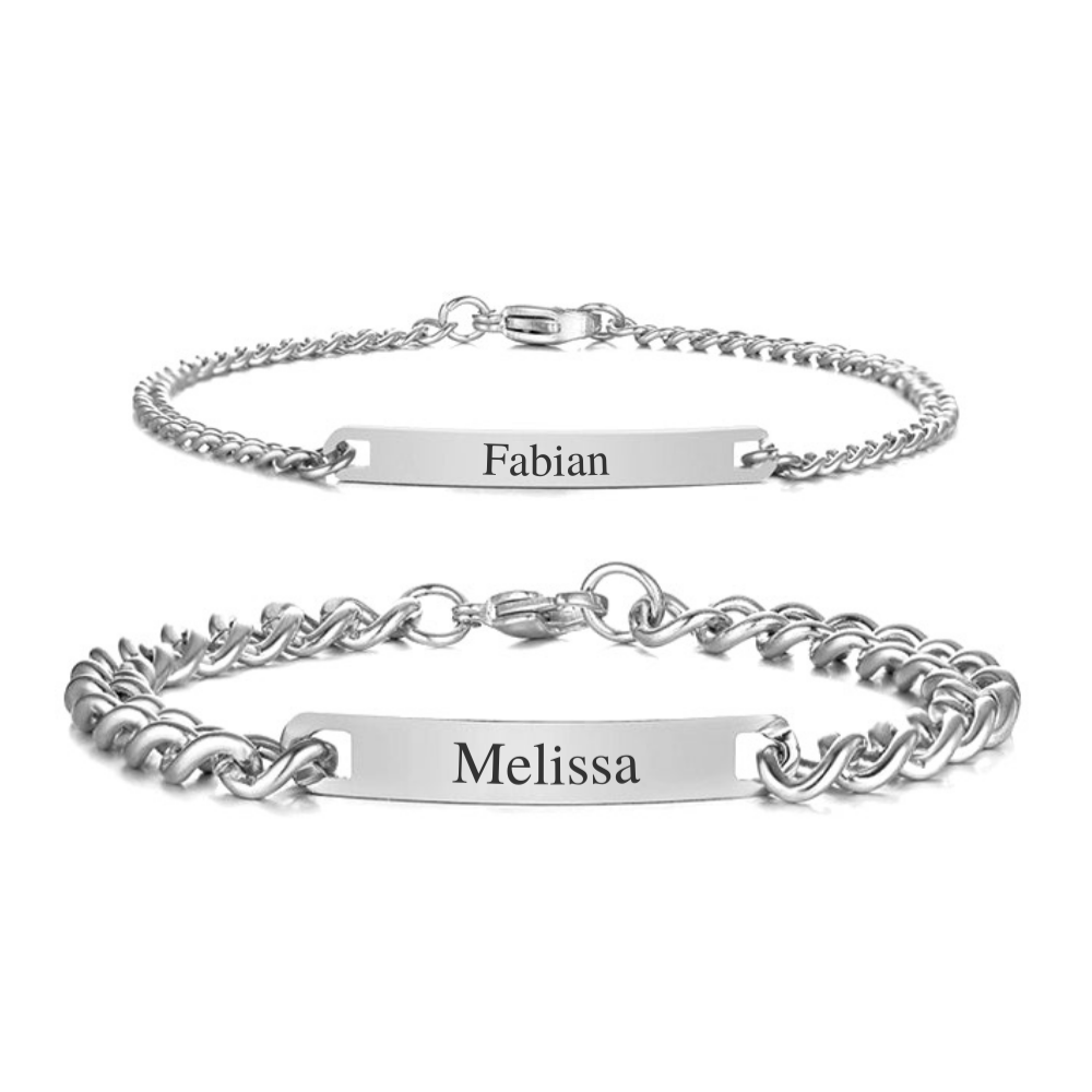 Gepersonaliseerde armbanden voor koppels met gravure
