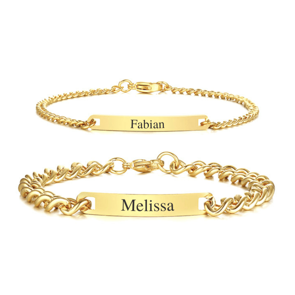 Gepersonaliseerde armbanden voor koppels met gravure