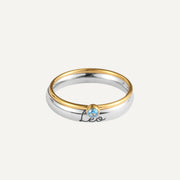 Gepersonaliseerde Gegraveerde Ring met Geboortesteen