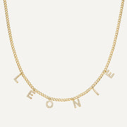 Collar Personalizado con Letras de Circonitas – Estilo Cadena Cubana
