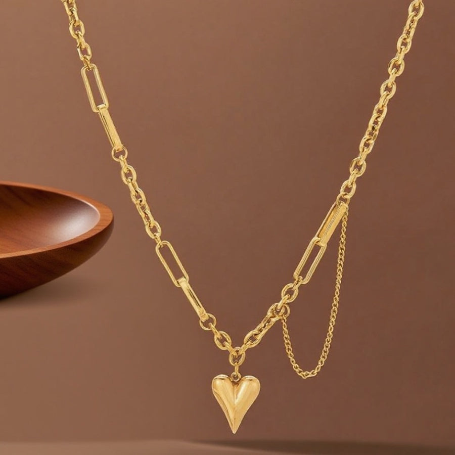 Goudkleurige hartketting
