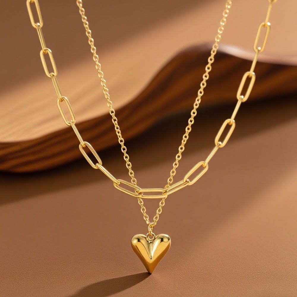 Collar corazón en color oro