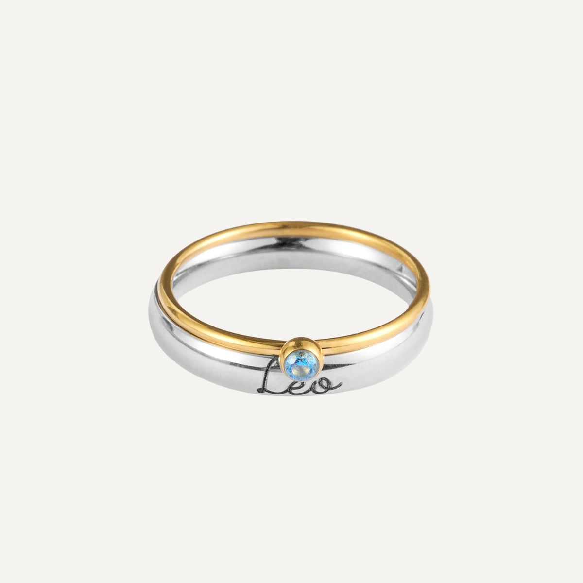 Gegraveerde Ring met Geboortesteen