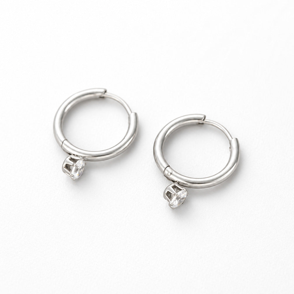 Solitaire Oorknopjes – Model 2 / Zilver