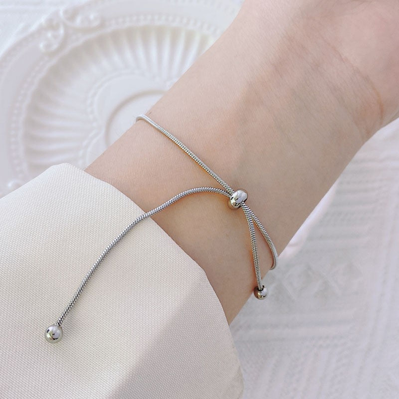 Verstelbare Schuifketting – Armband / Zilver