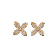 Pendientes Cuatro Hojas con Circonitas