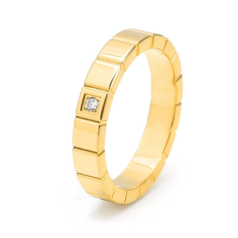 Vierkante Solitaire Ring – Goud