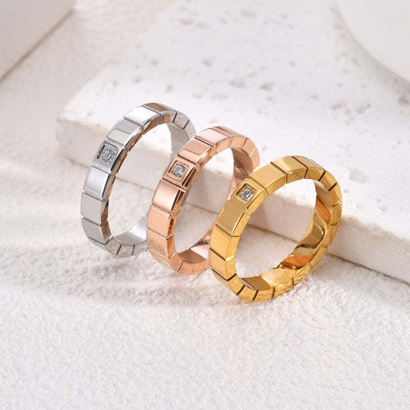 Vierkante Solitaire Ring