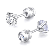 Pendientes de Circonitas en Color Plata